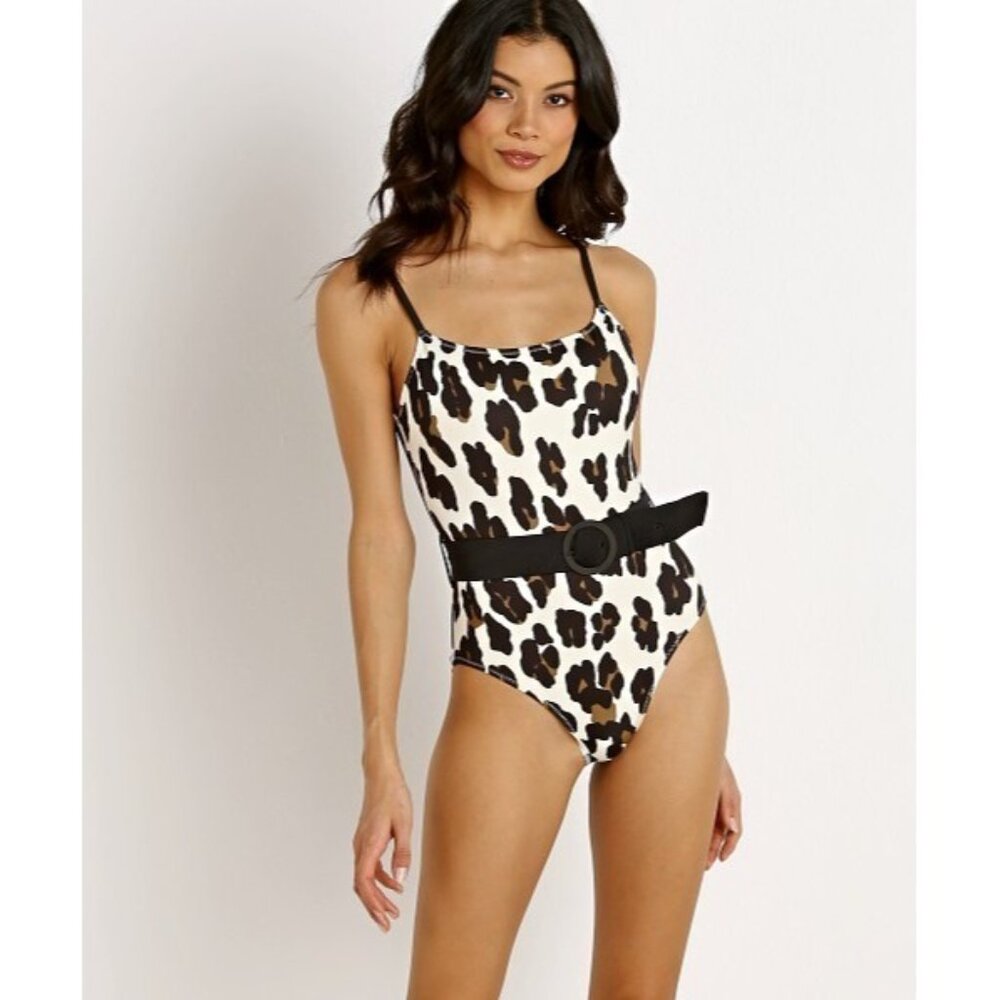 Solid & Striped The Nina One Piece Belted Swimsuit  Measures Size Small NWOT